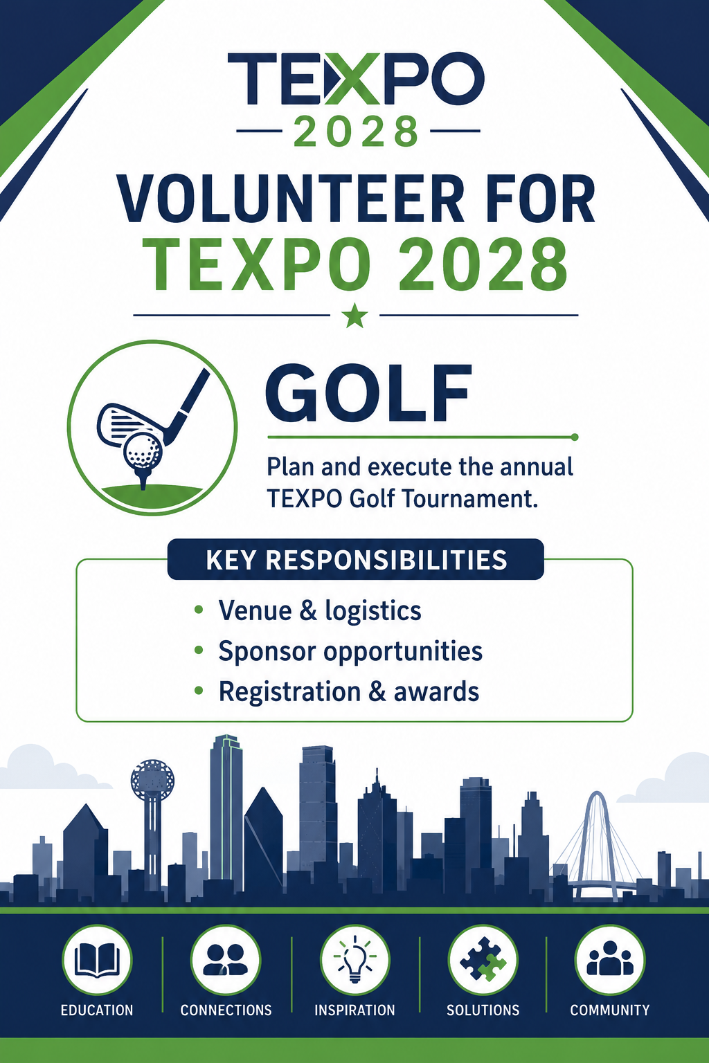 Golf committee volunteer poster